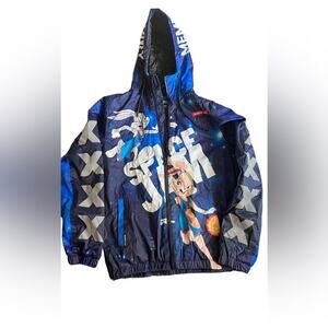 Members Only Spacejam Jacket Unisex Size Small Tune Squad Galaxy Midweight Blue